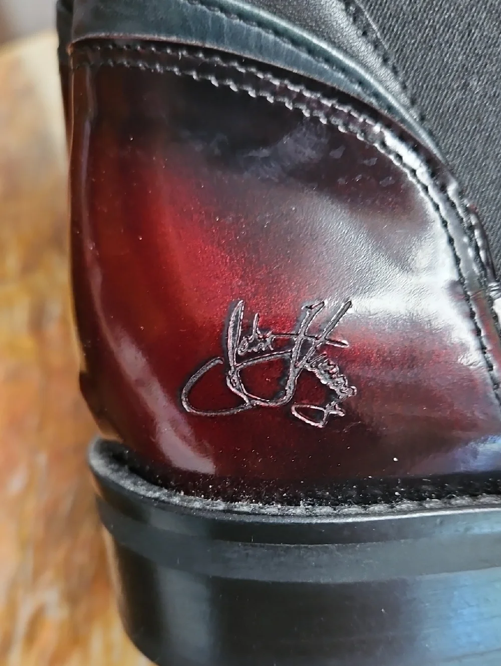 JOHN FLUEVOG Two-Tone Black and Burgundy Chelsea Boots -MENS 10